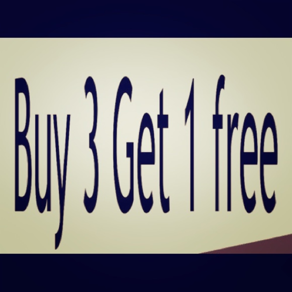 Buy three get one free, lowest price item is free